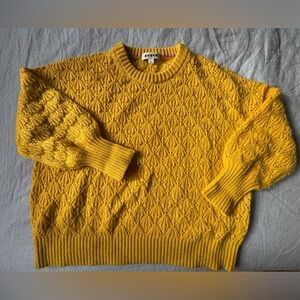 Boden Textured Crewneck Sweater in Vibrant Yellow